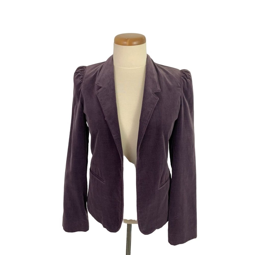 Vintage Susie's Casuals Women's 7 Blazer Jacket Coat Purple Velvet Lined